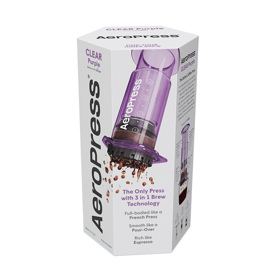 AeroPress Coffee Maker - Clear Purple